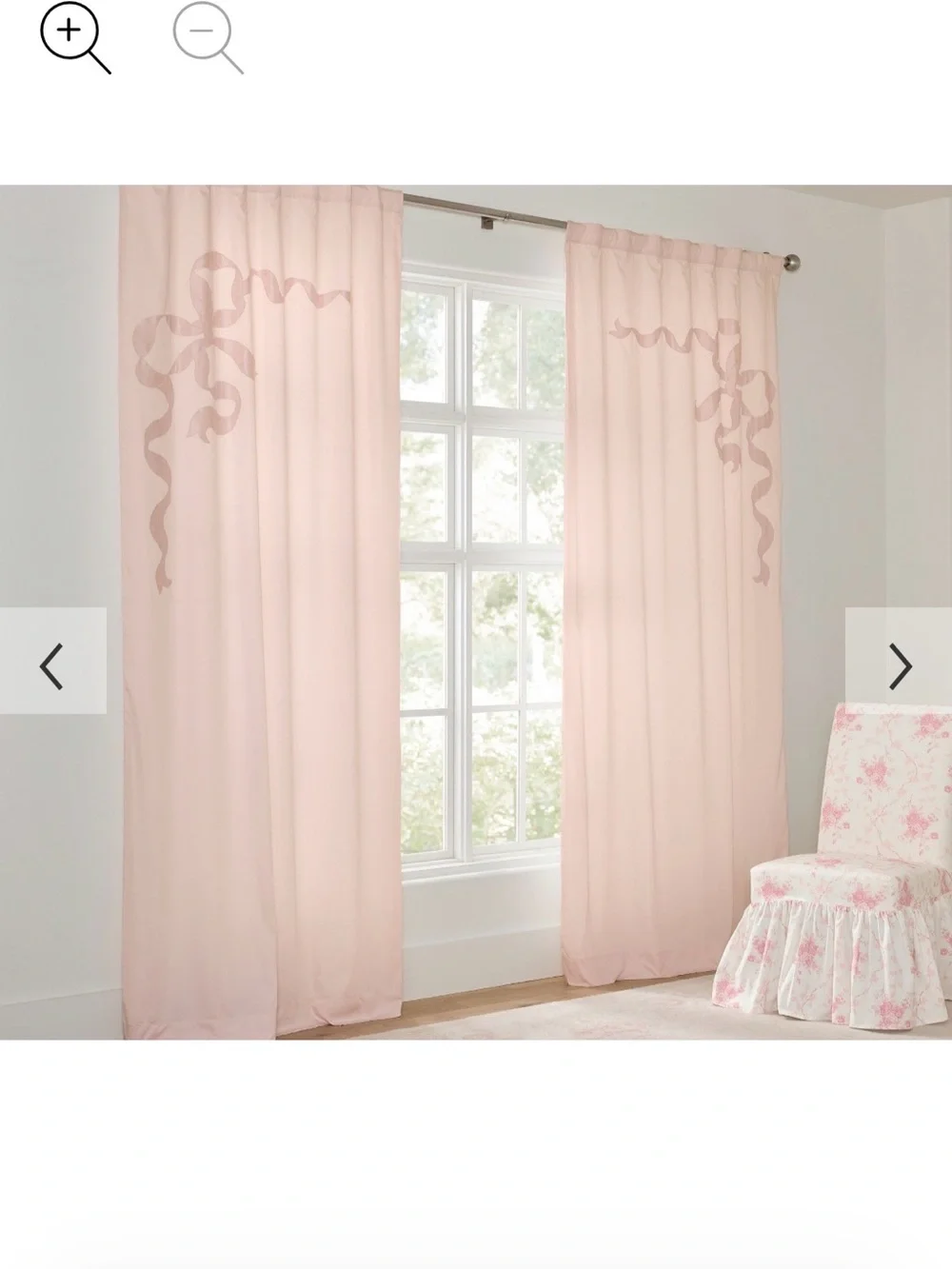 LoveShackFancy Pale Pink Floral Sheer-Accent Curtain Panels